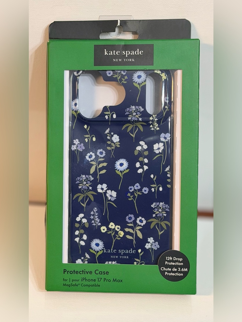 kate spade Navy Floral Protective Case for iPhone 17 Pro Max NWT
